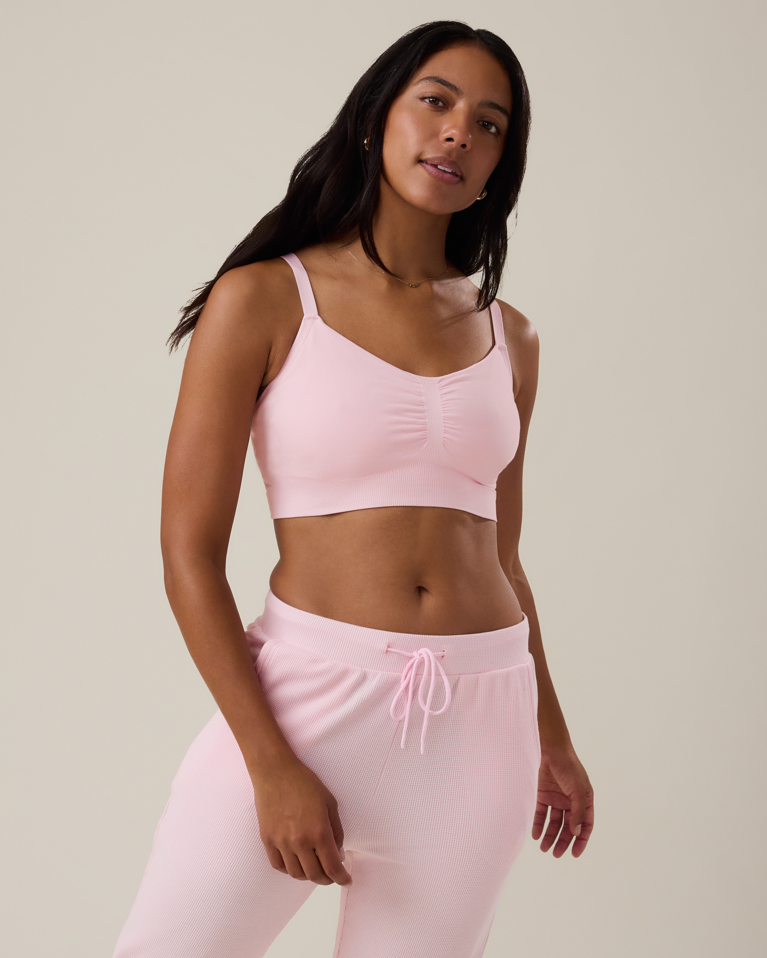 Sublime® Bamboo Hands-Free Pumping Lounge & Sleep Bra | Pale Pink