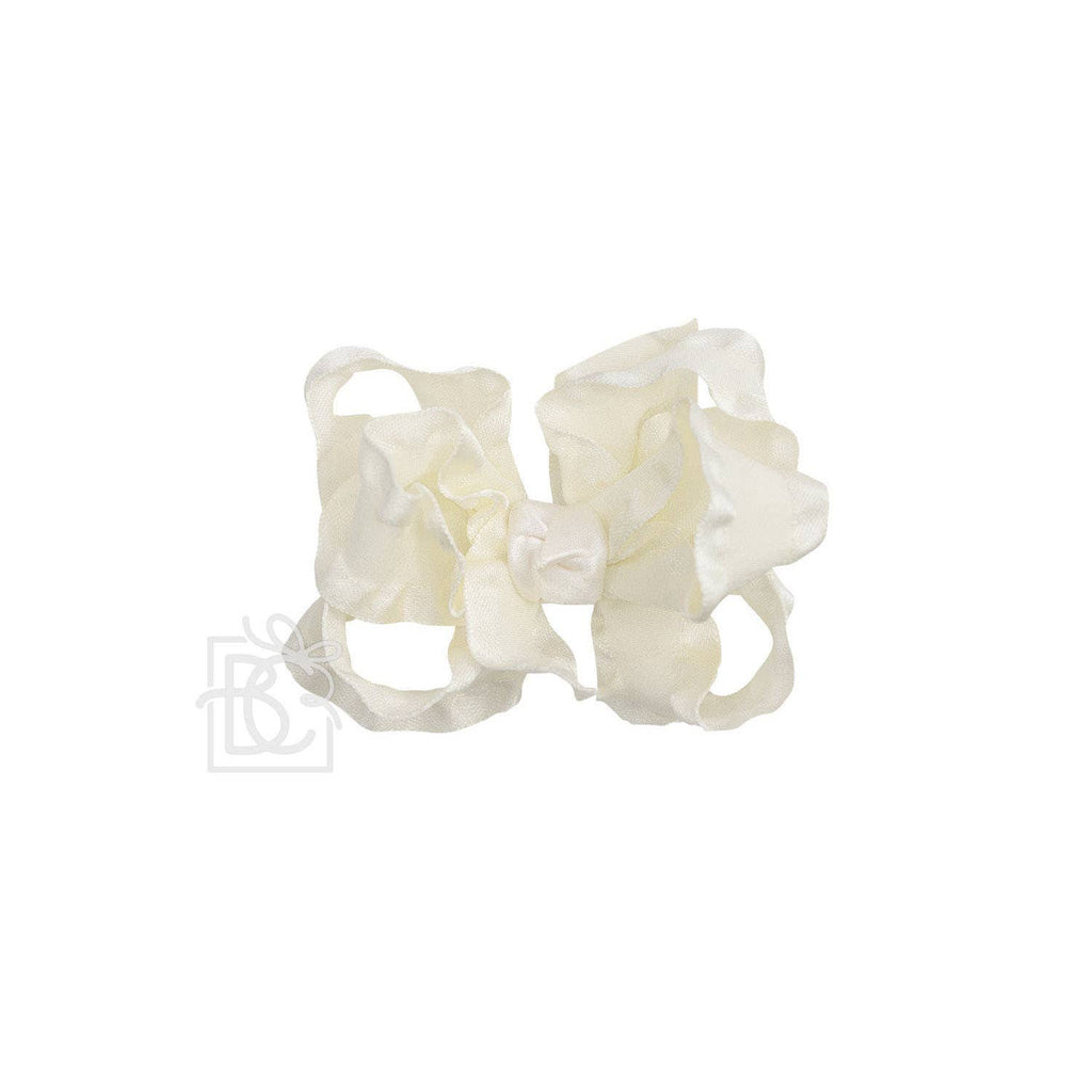 DOUBLE RUFFLE BOW ON CLIP