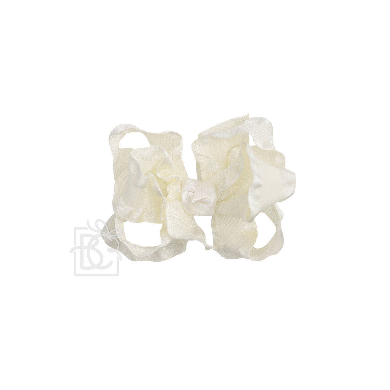 DOUBLE RUFFLE BOW ON CLIP