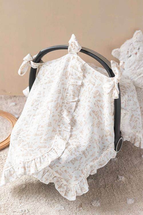 Stroller Cover SET- Toile De Jouy / Beige
