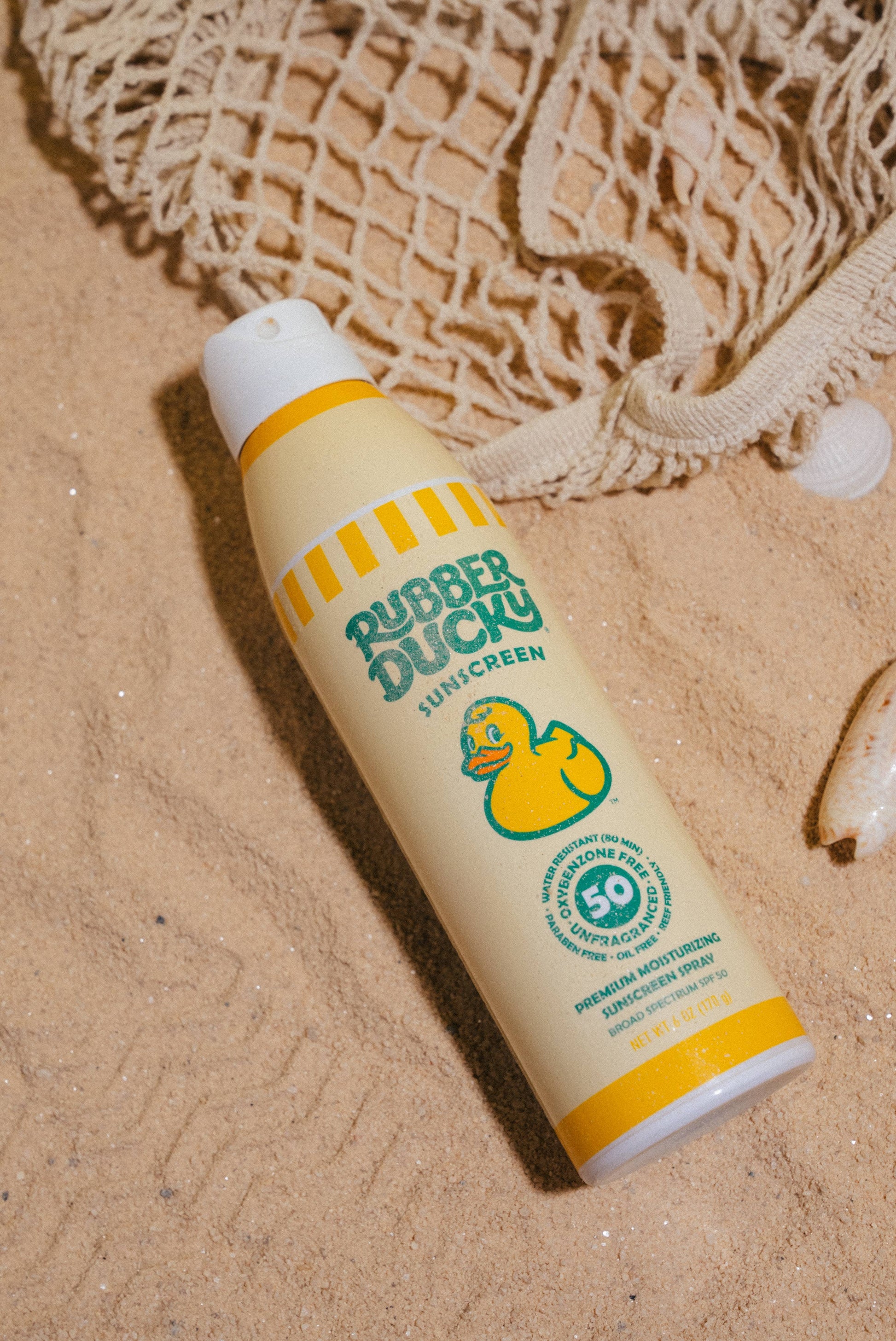 Spray Sunscreen SPF 50, Rubber Ducky Brand, 6 oz, Clear