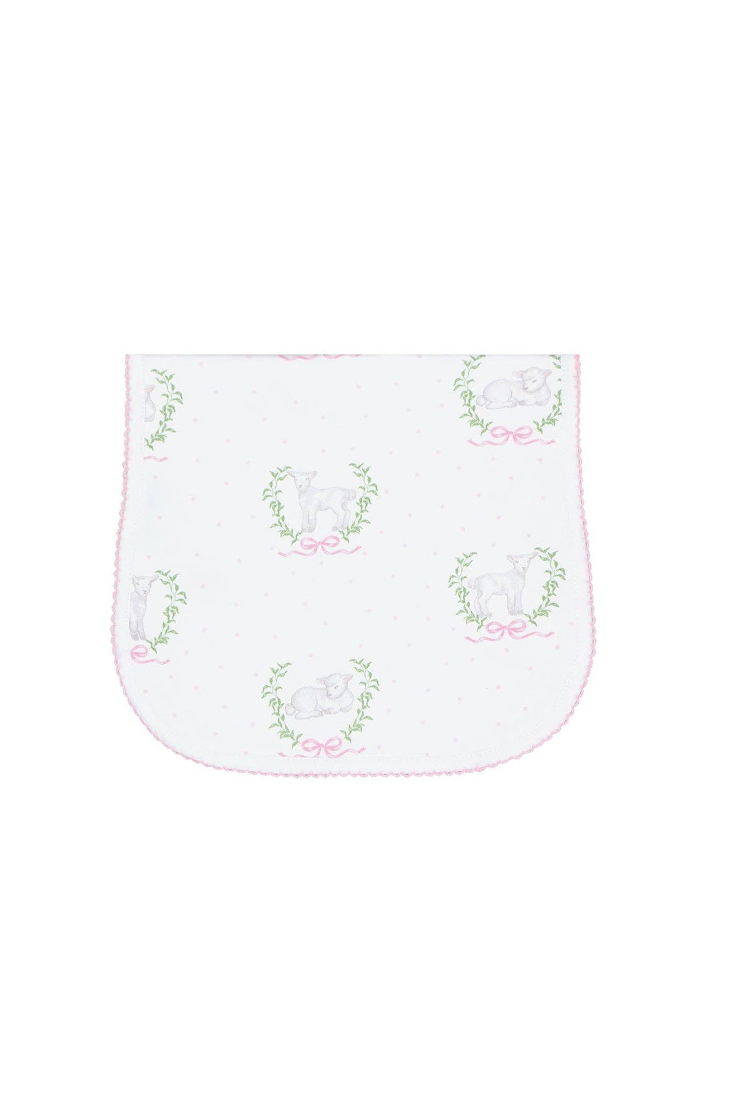 Lamb Print Burp Cloth -pink