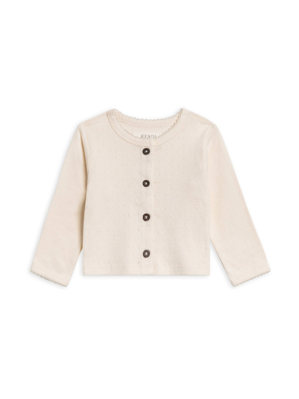 Clara Pointelle Cardigan - Ivory