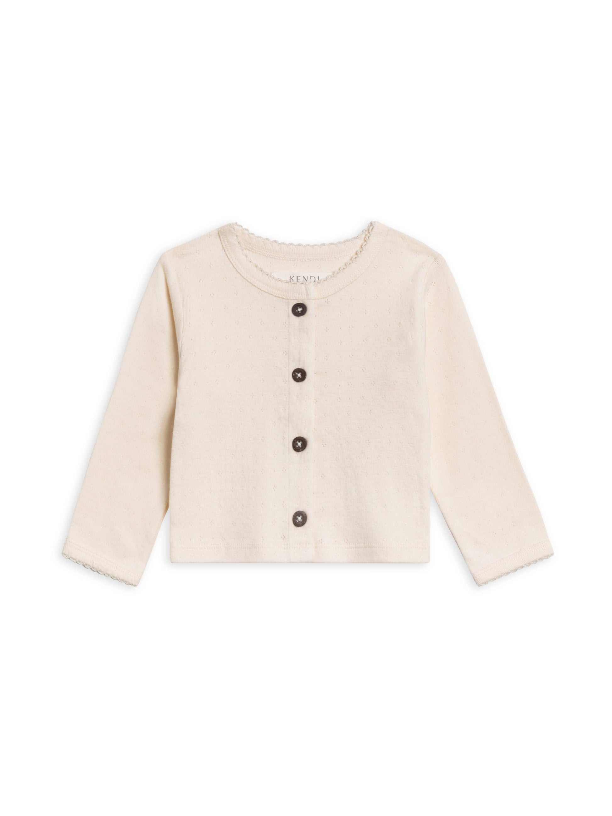 Clara Pointelle Cardigan - Ivory