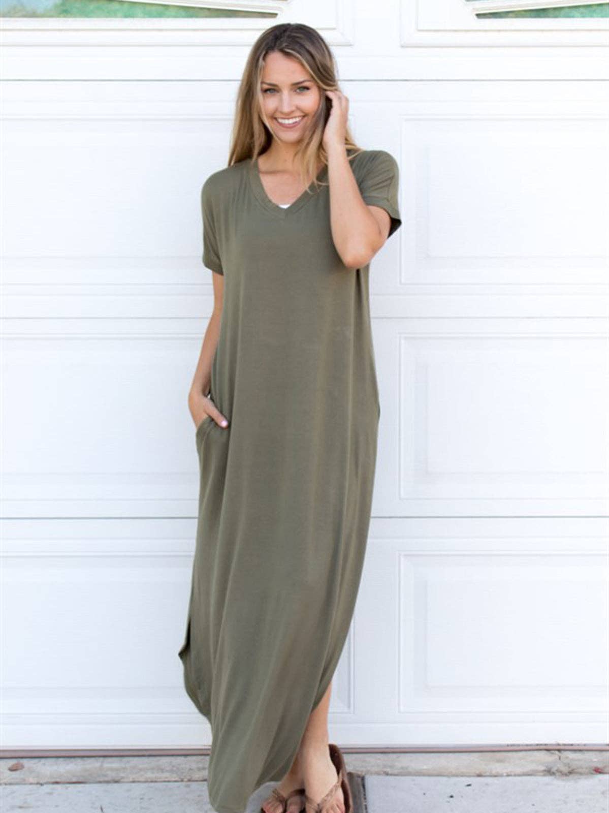 Olive Relaxed Maxi Dress