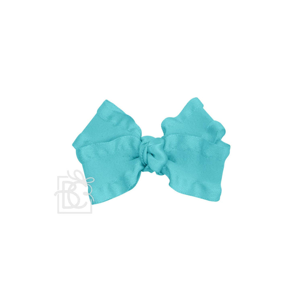 DOUBLE RUFFLE BOW ON CLIP