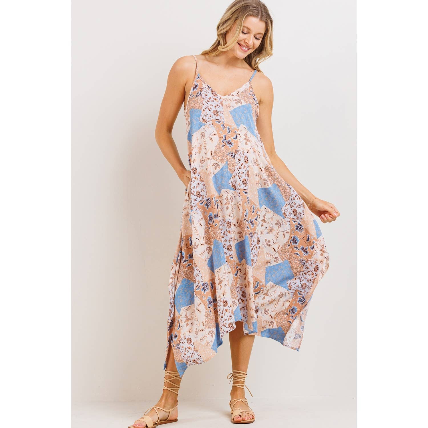 Patchwork Midi Dress