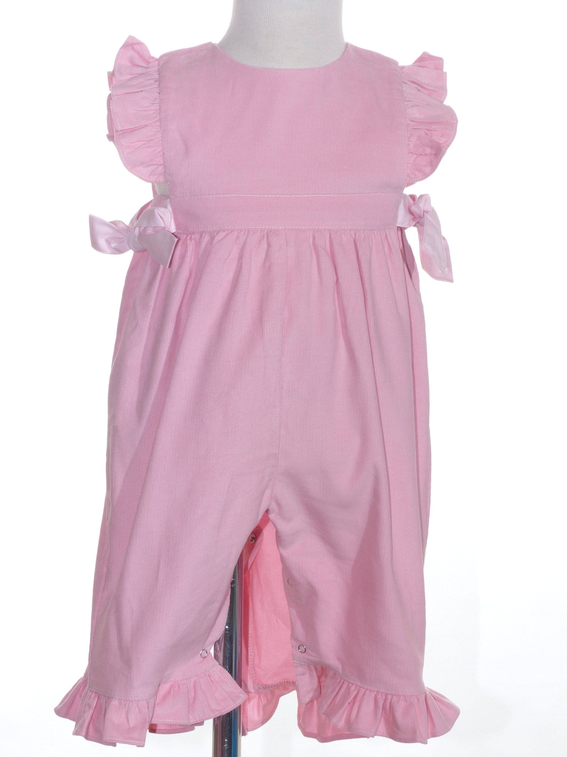 Corduroy Tie Bubblegum Romper