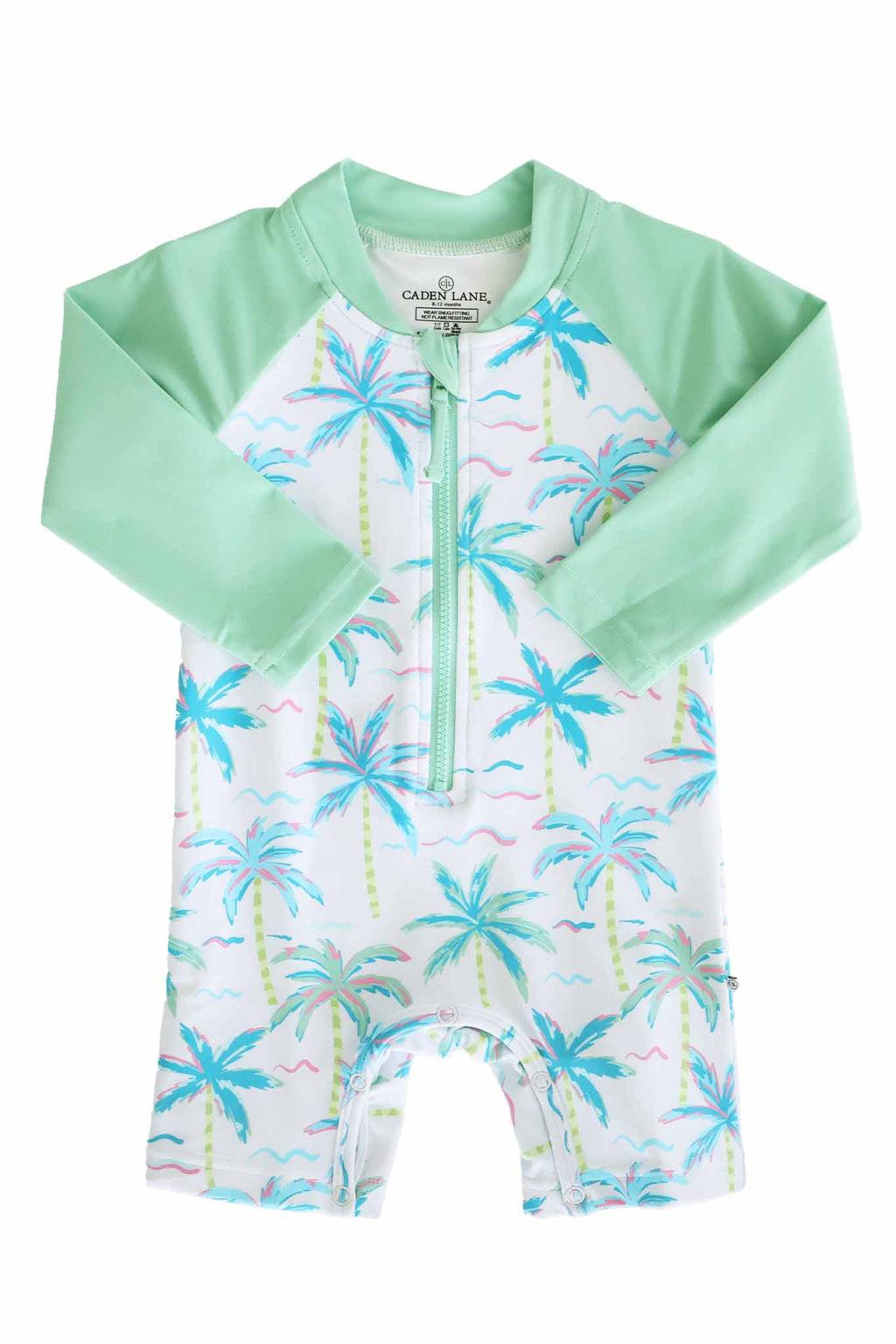 Long Sleeve Rash Guard Swim Romper Shortie | Blue Lagoon