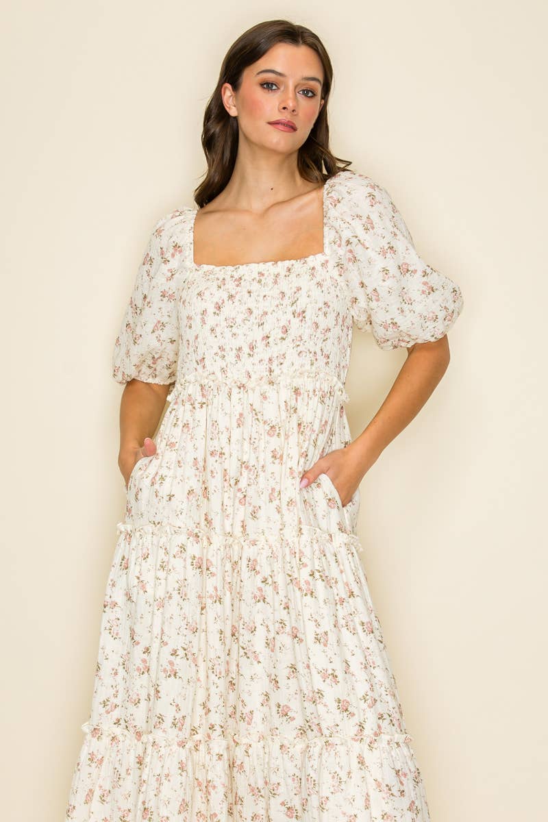 Dusty Rose Smocked Dress