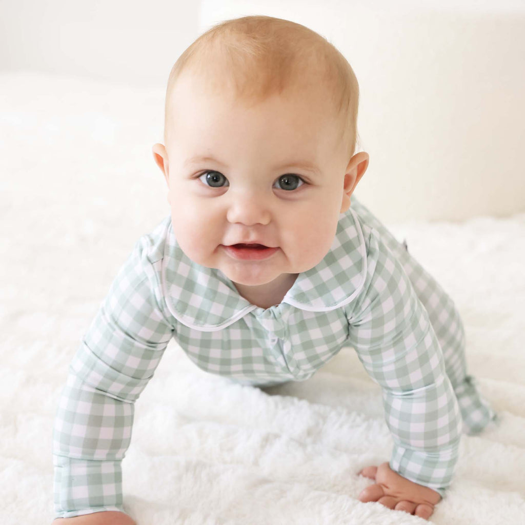 Peter Pan Moss Gingham Footie