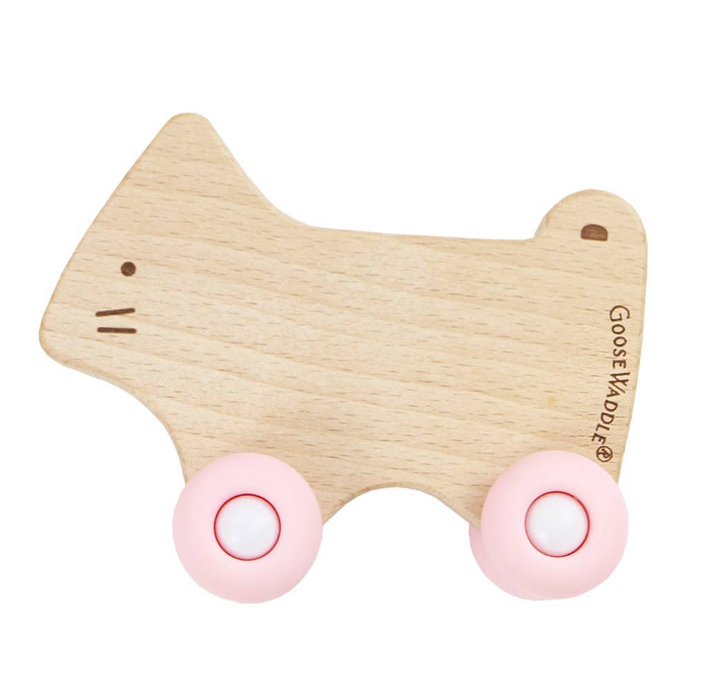 Silicone + Wood Teether with Wheels