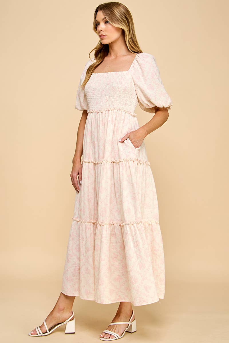 Hattie Porcelain Tiered Maxi