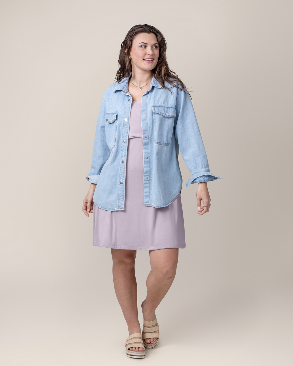 Penelope Crossover Nursing Dress | Lavender Mist