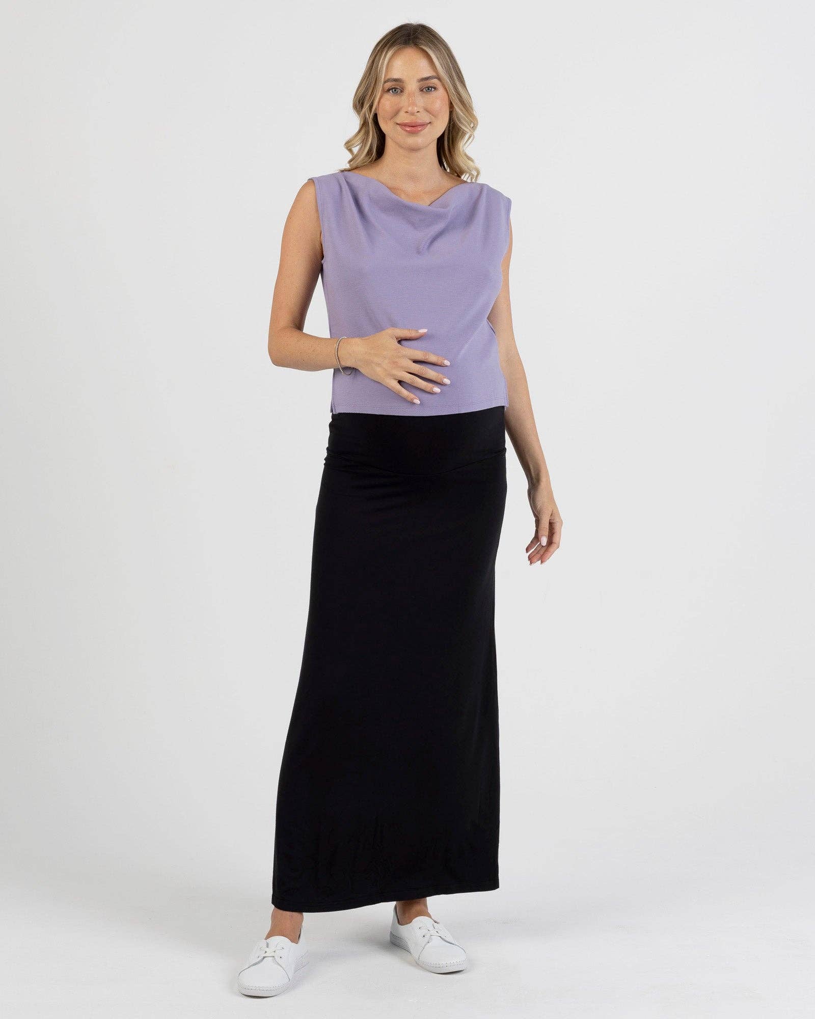 Colette Maxi Maternity 2 in 1 Skirt/Dress in Black
