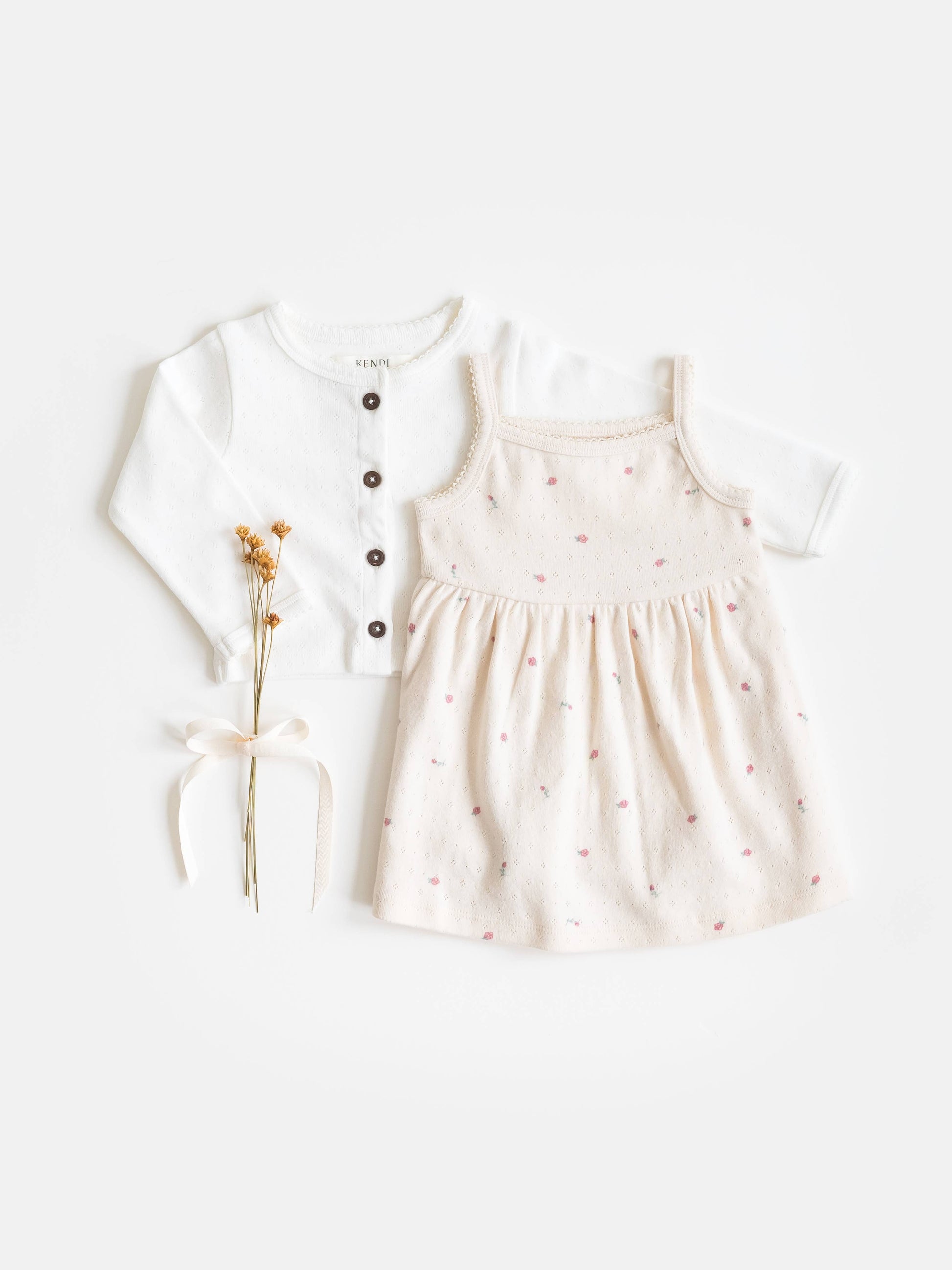 Clara Pointelle Cardigan - Coconut