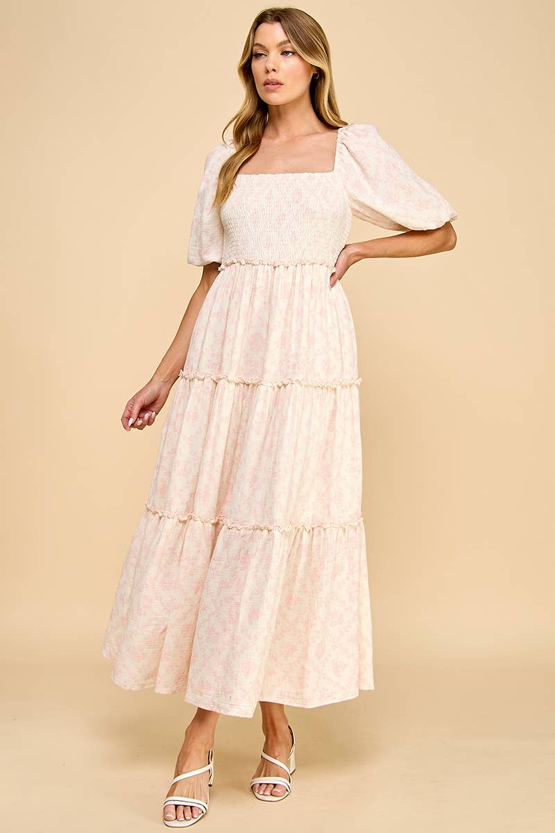 Hattie Porcelain Tiered Maxi