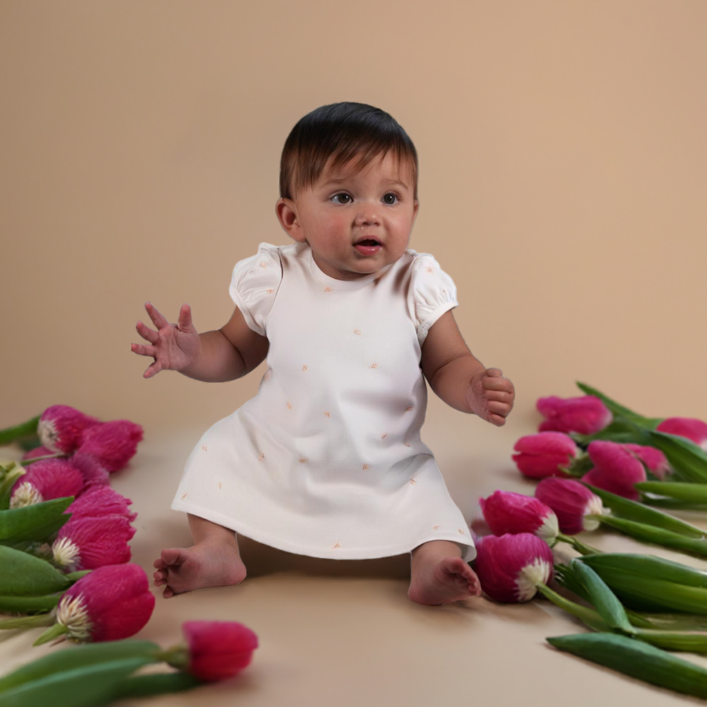 White Heirloom Rosebud Dress