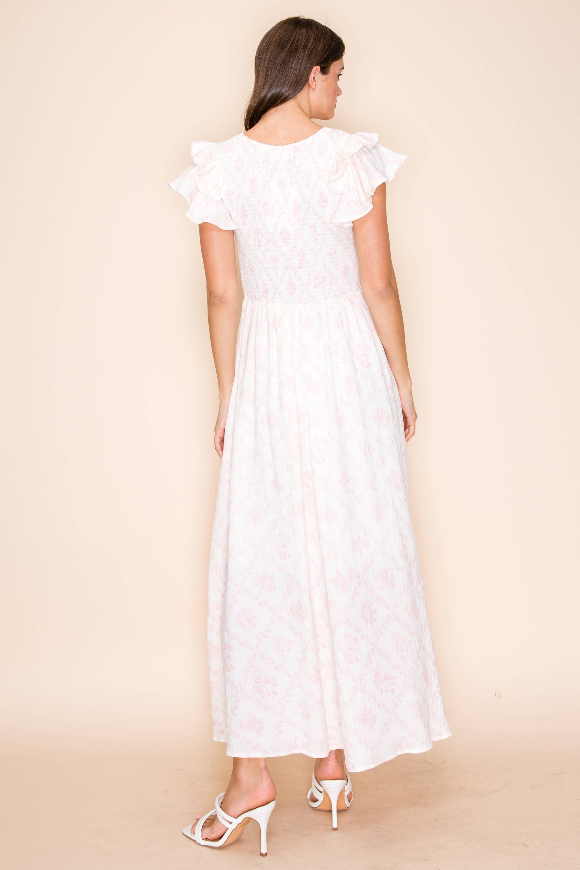 Daphne Ruffle Maxi Dress - PINK