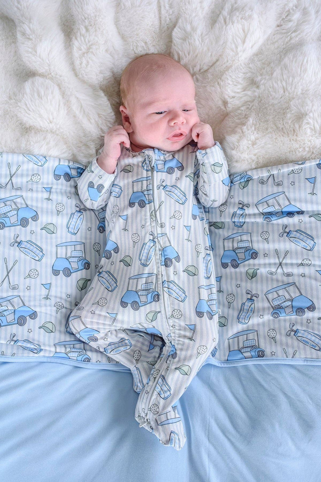 Zipper Footie | Caddie Crew Blue