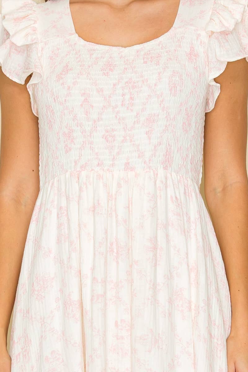 Daphne Ruffle Maxi Dress - PINK