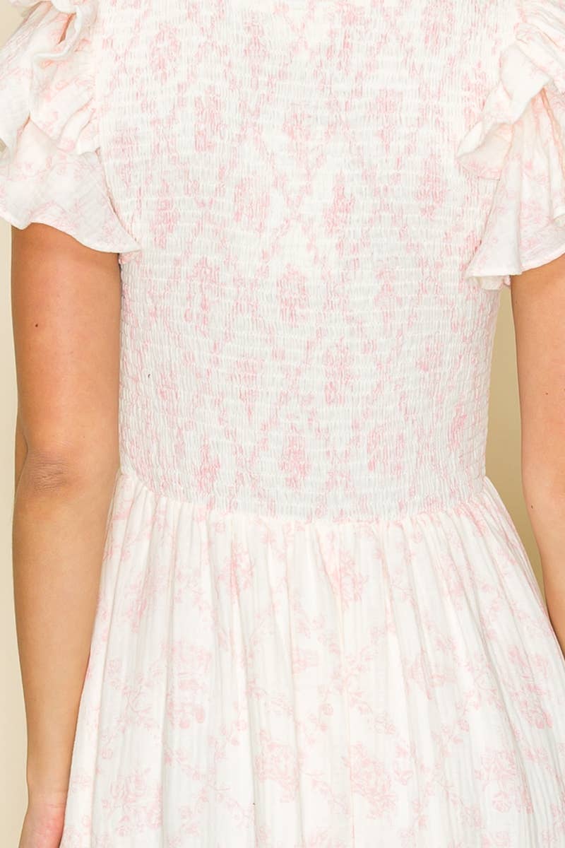 Daphne Ruffle Maxi Dress - PINK