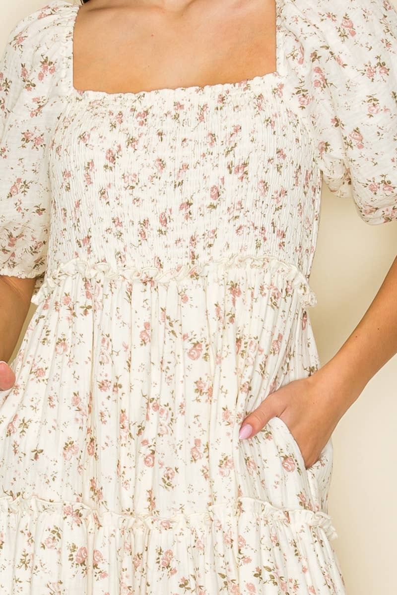 Dusty Rose Smocked Dress