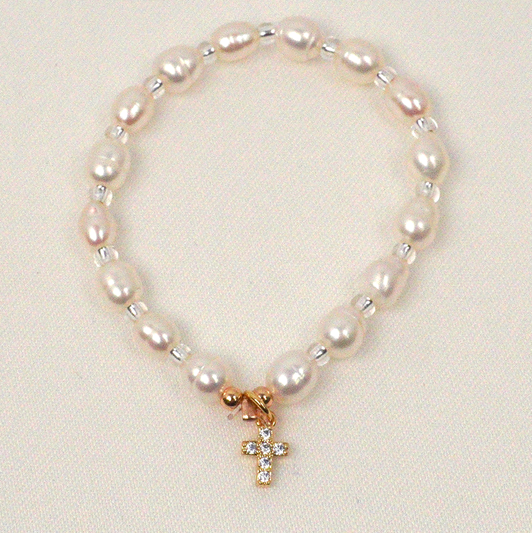 Water Pearl Bracelet with Glass Beads