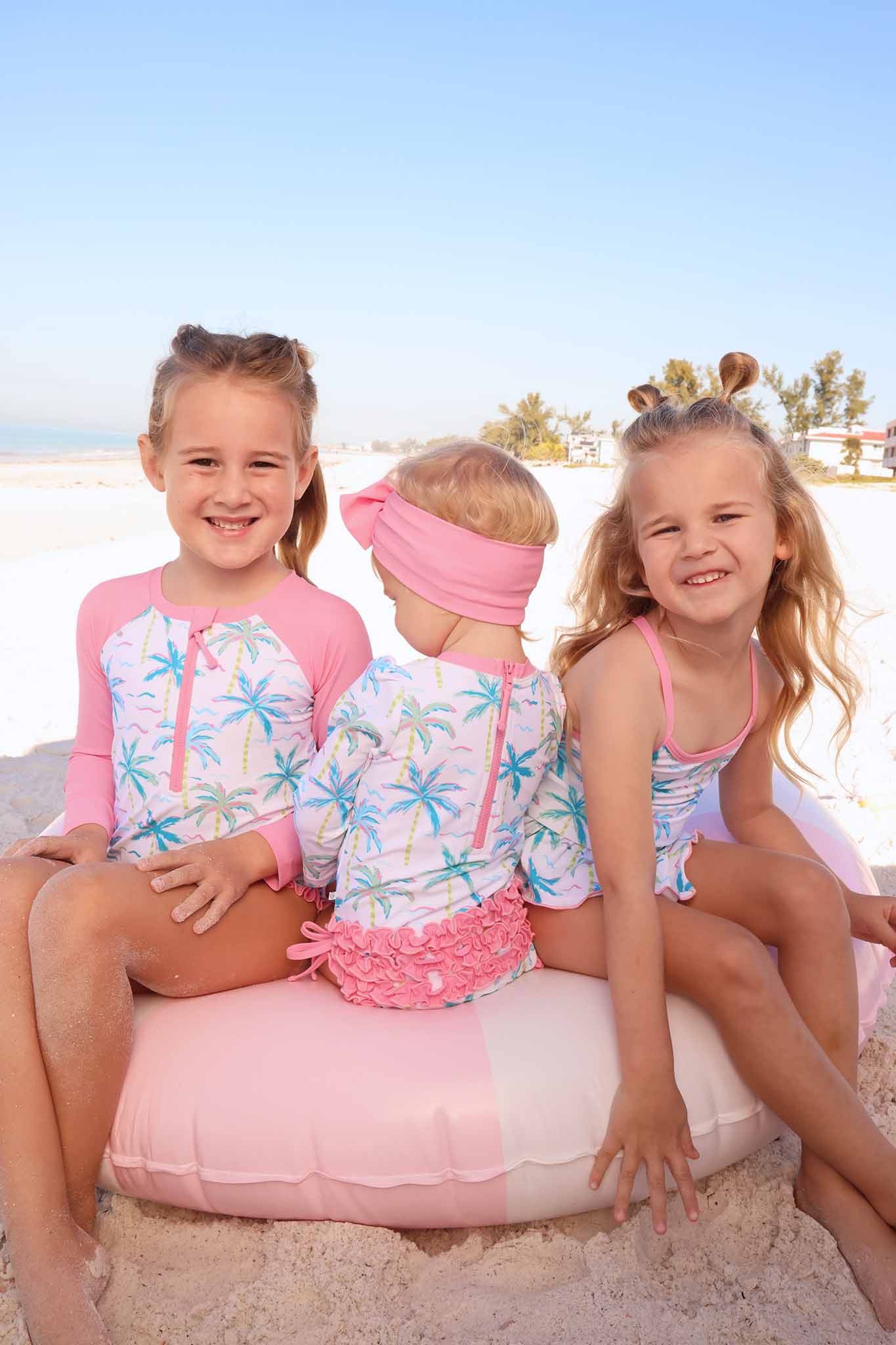 Long Sleeve Rash Guard With Ruffle Bottom | Blue Lagoon