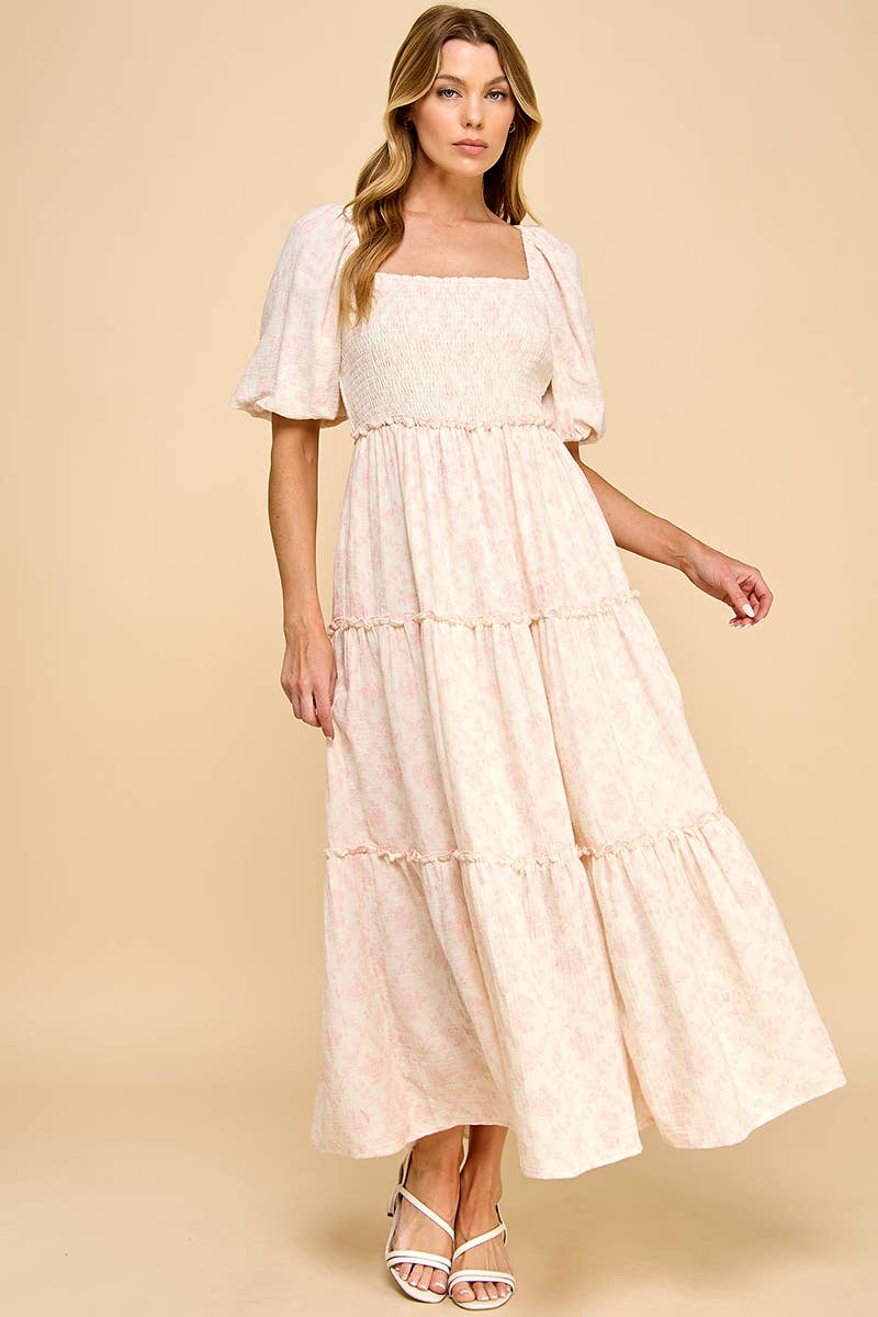 Hattie Porcelain Tiered Maxi