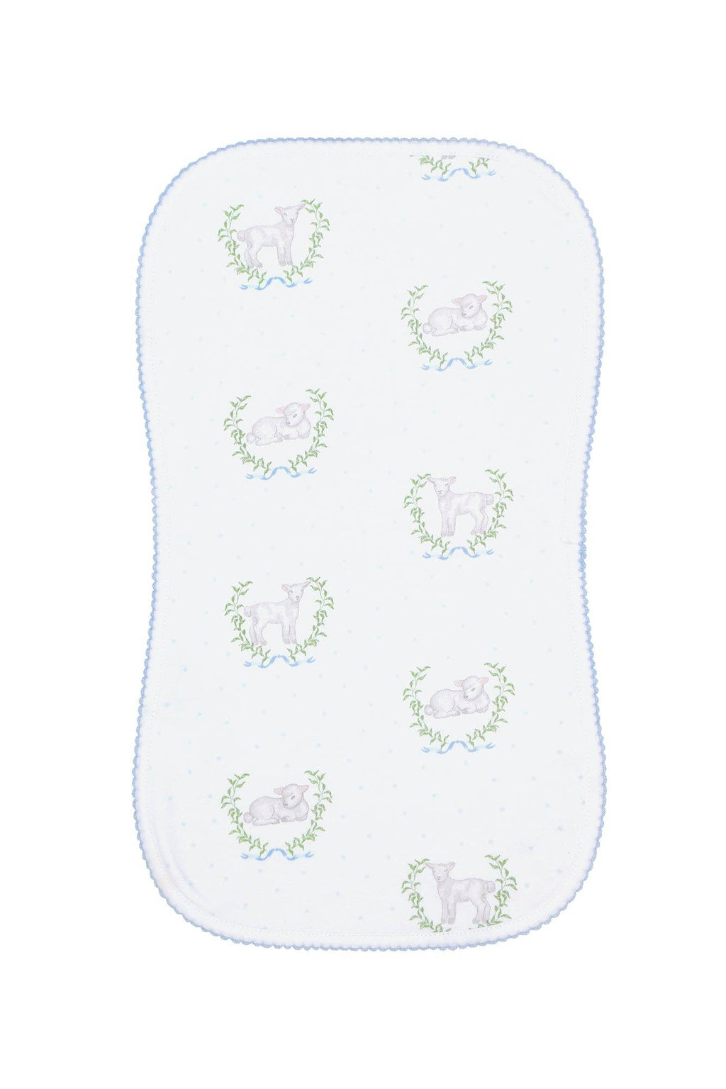 Lamb Print Burp Cloth -blue