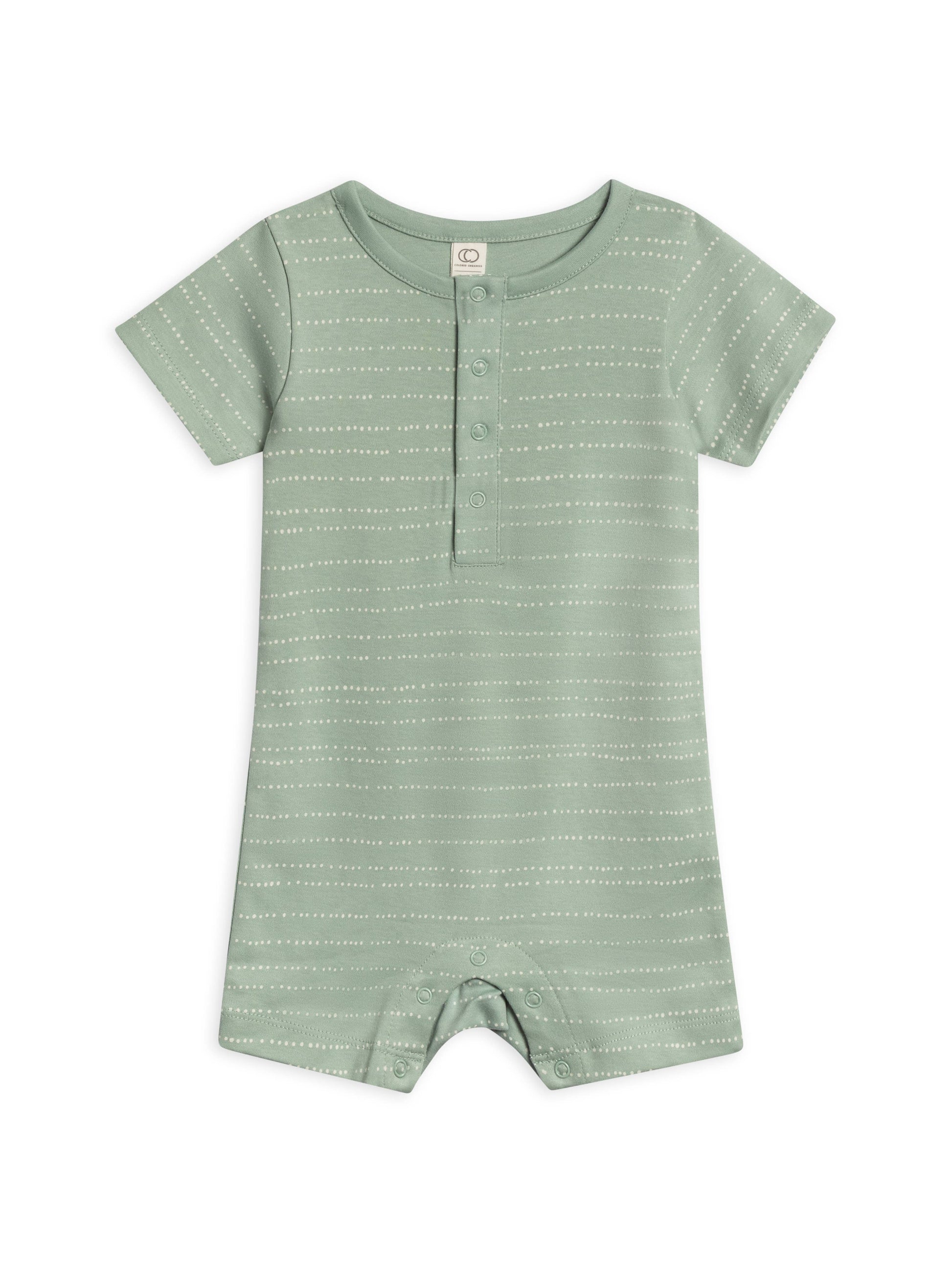 Mason Short Sleeve Romper - Pebble