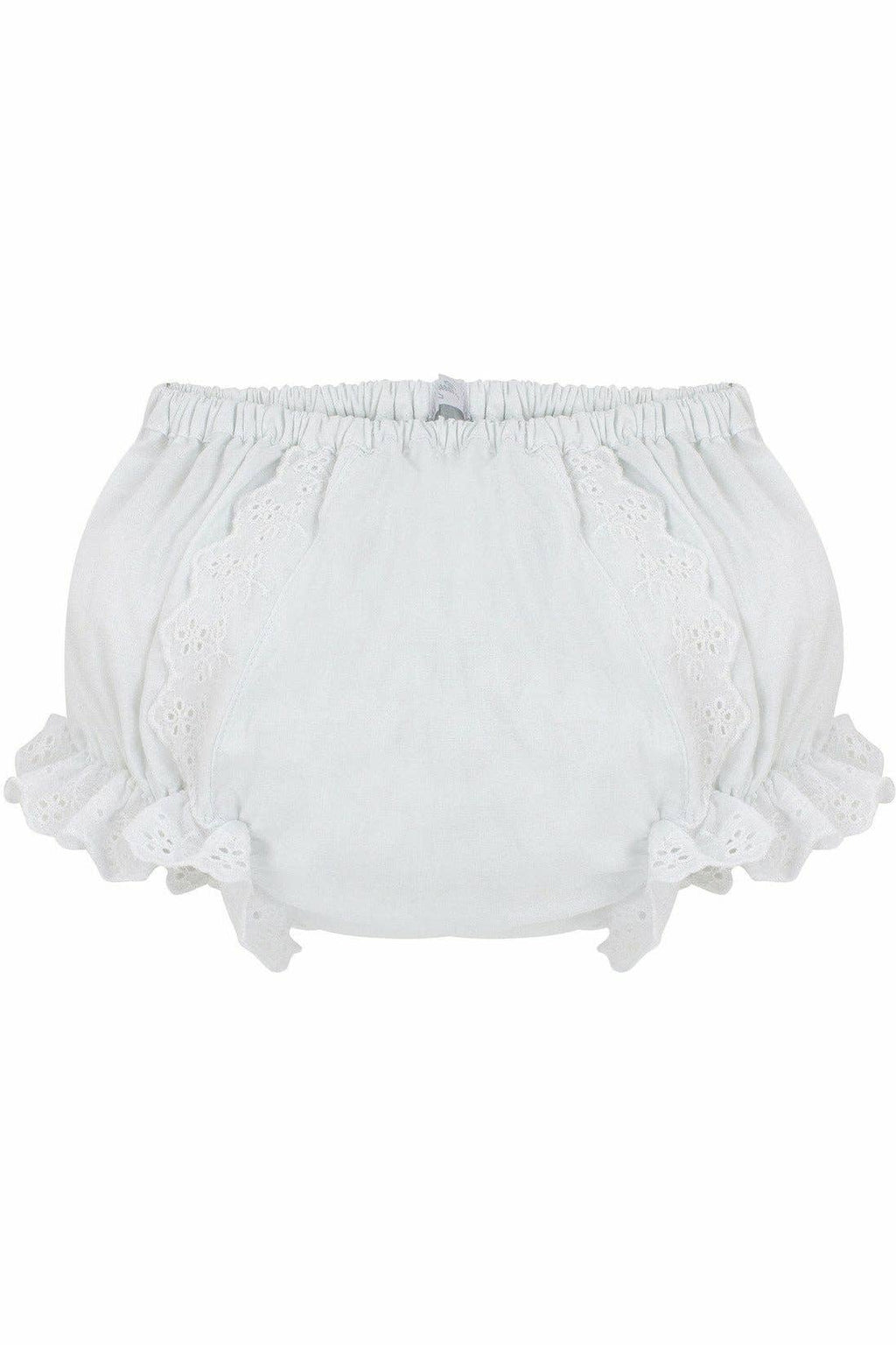 Ruffled White Flowers Diaper Cover