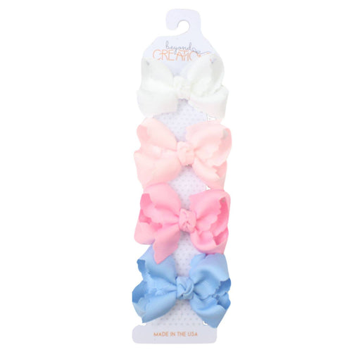 4 PACK -SMALL SCALLOPED BOW