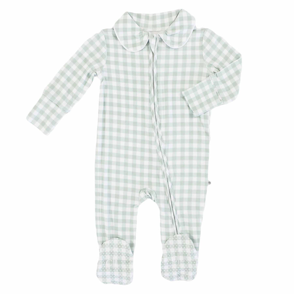 Peter Pan Moss Gingham Footie