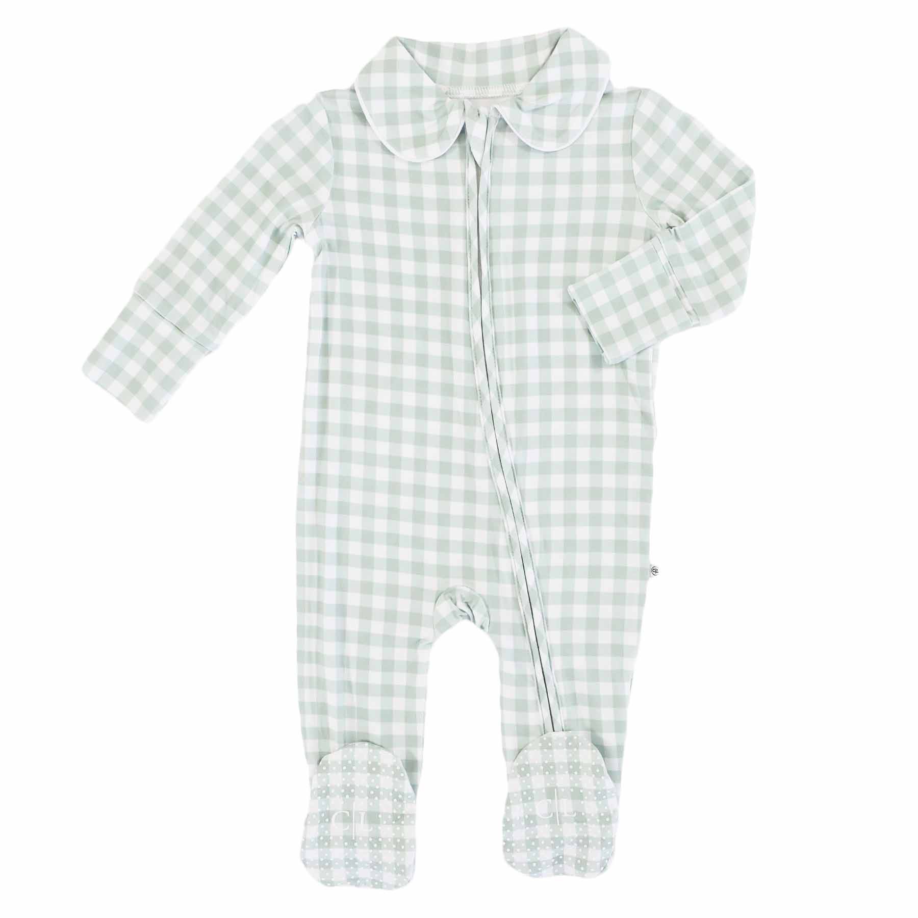 Peter Pan Moss Gingham Footie