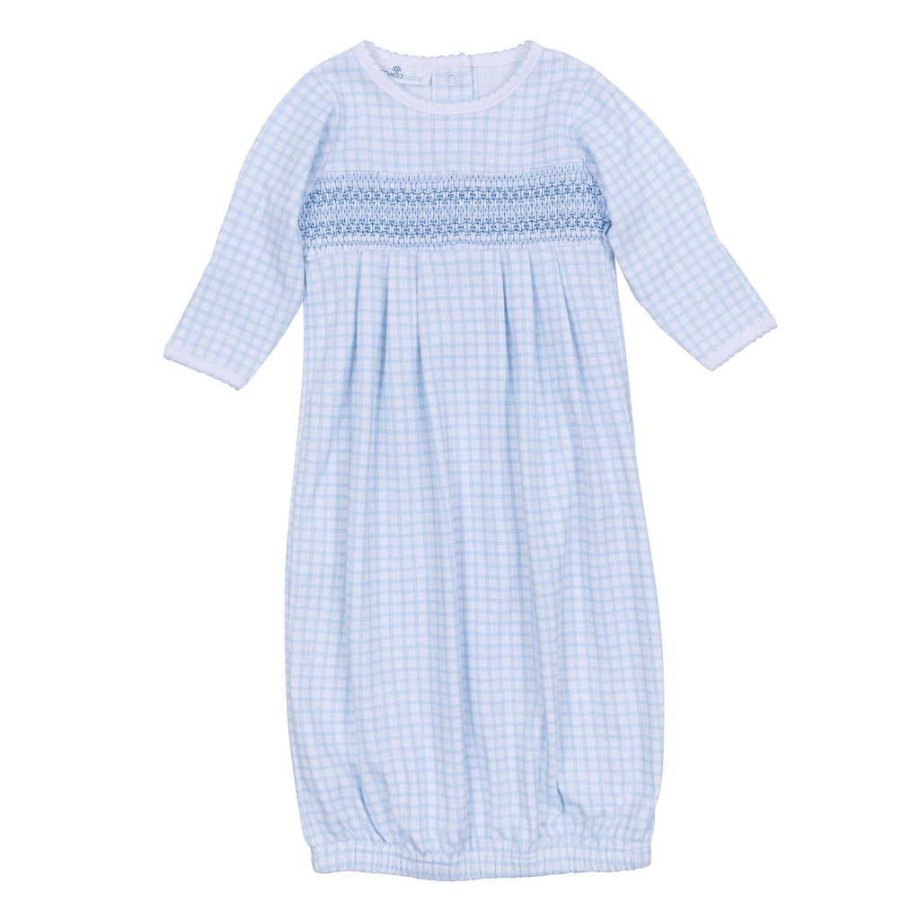 Peek-A-Boo Wishes Smocked Pleated Gown
