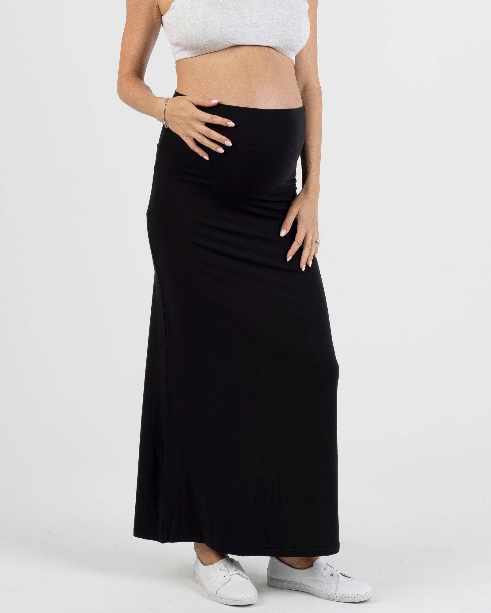Colette Maxi Maternity 2 in 1 Skirt/Dress in Black