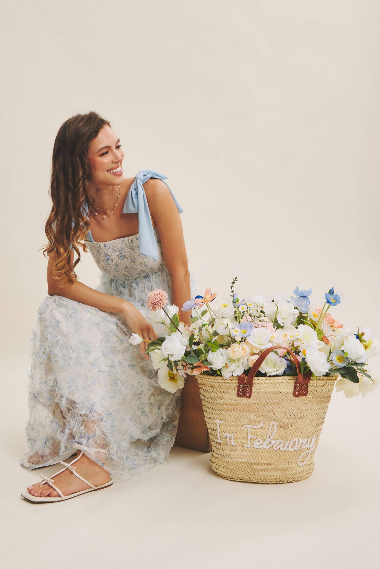 Sky Petals Tie Dress