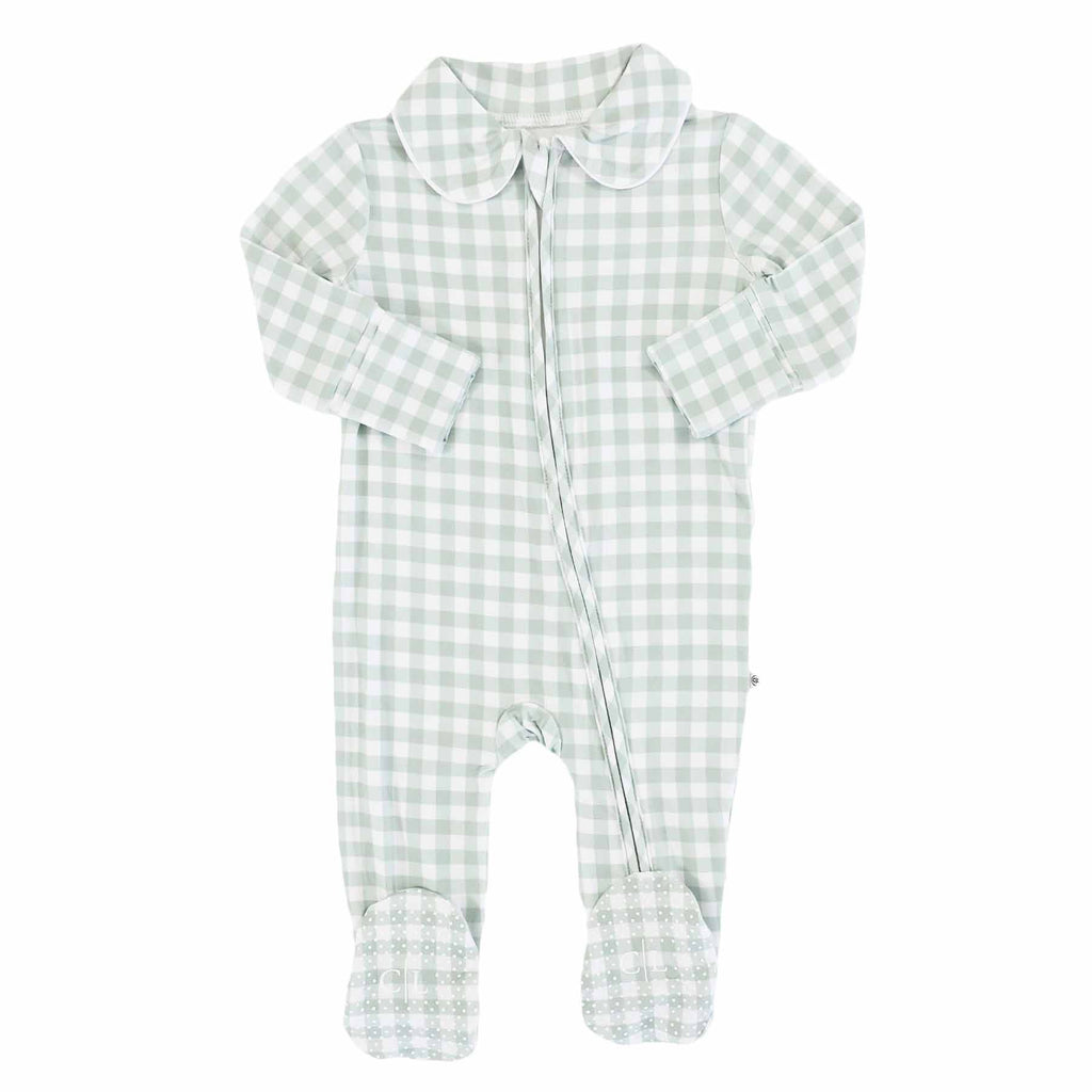 Peter Pan Moss Gingham Footie