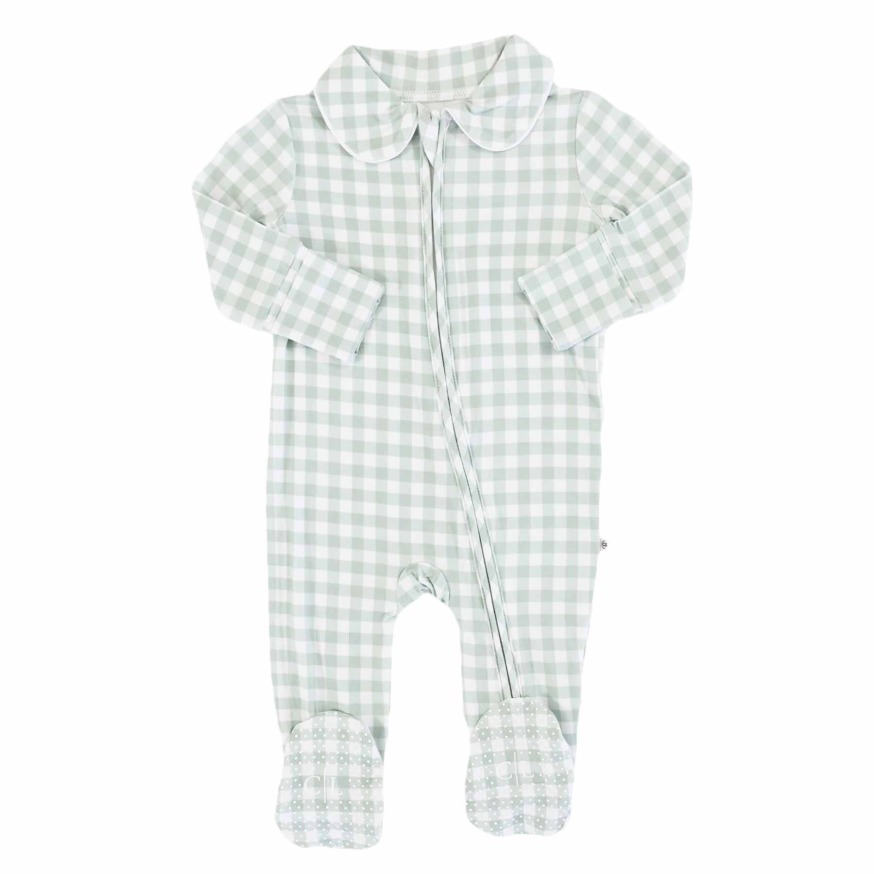 Peter Pan Moss Gingham Footie