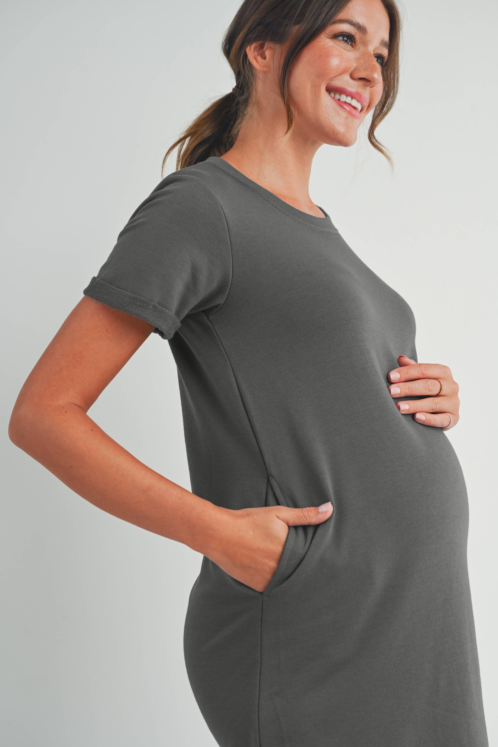 Short Sleeve Maternity T-Shirt Dress
