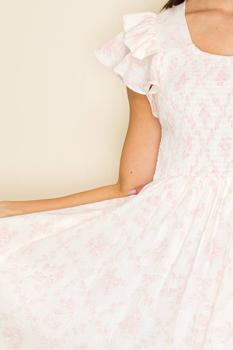 Daphne Ruffle Maxi Dress - PINK