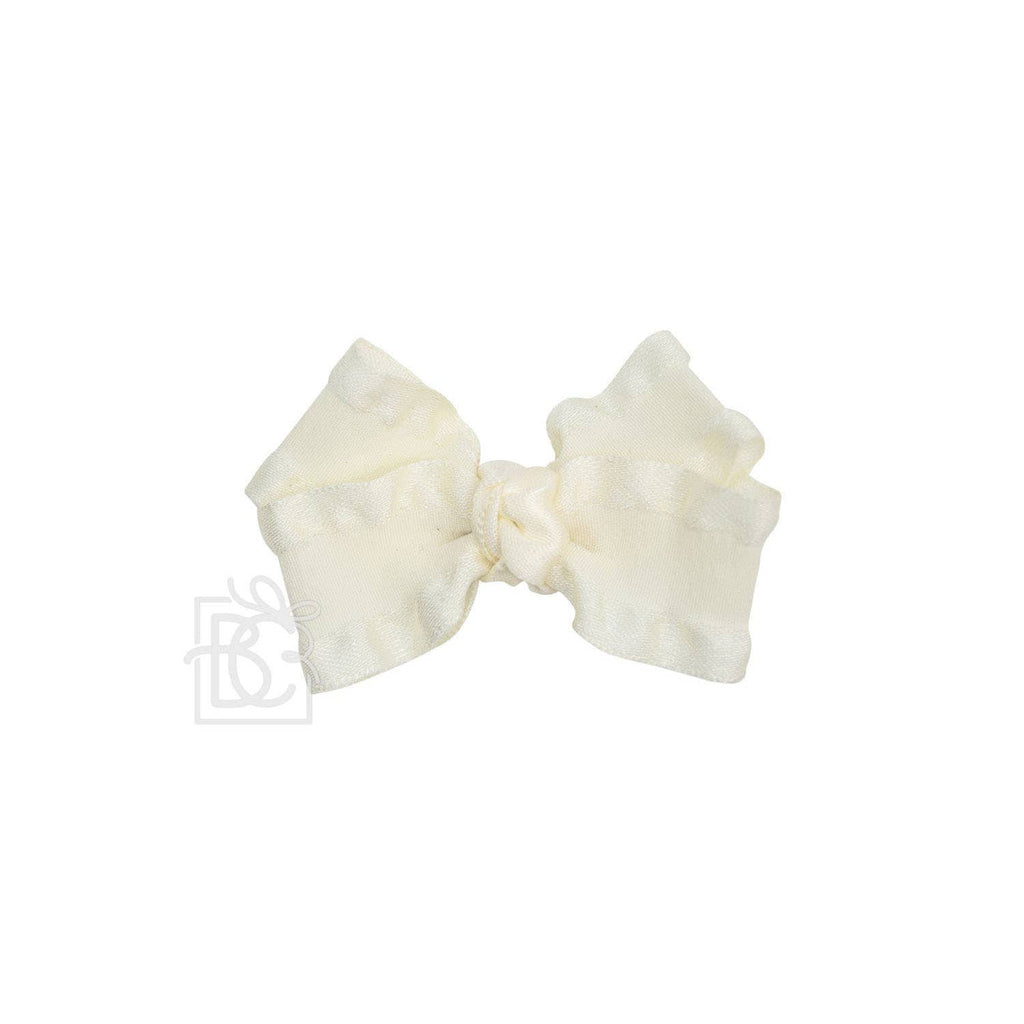 DOUBLE RUFFLE BOW ON CLIP