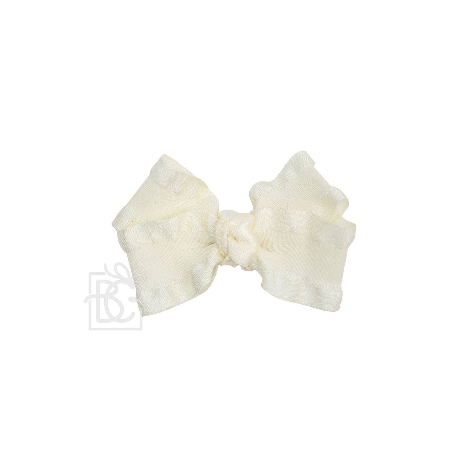 DOUBLE RUFFLE BOW ON CLIP