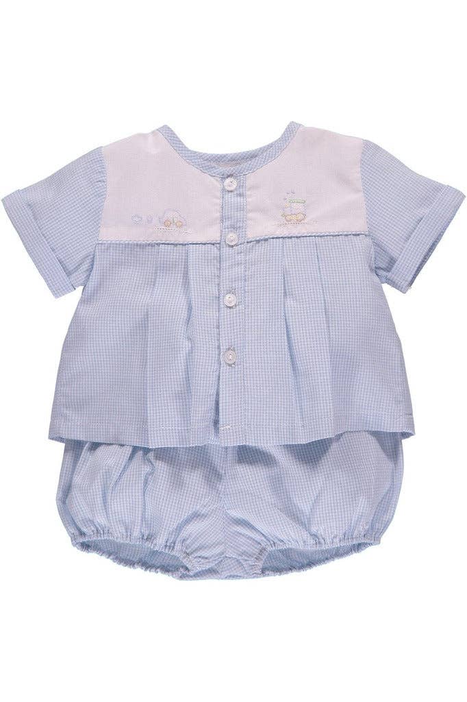 Blue Gingham Vroom Set