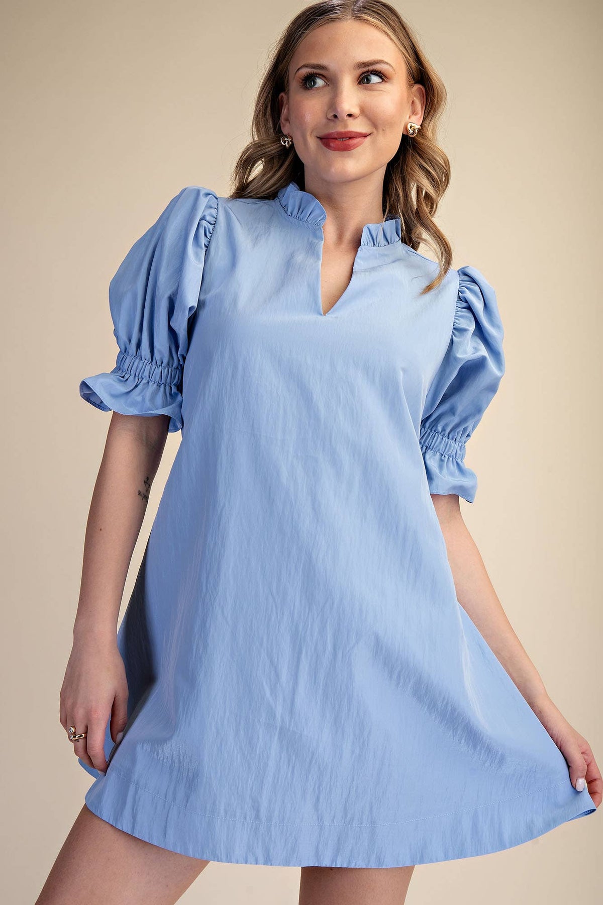 Back Tie Bow Mini Dress