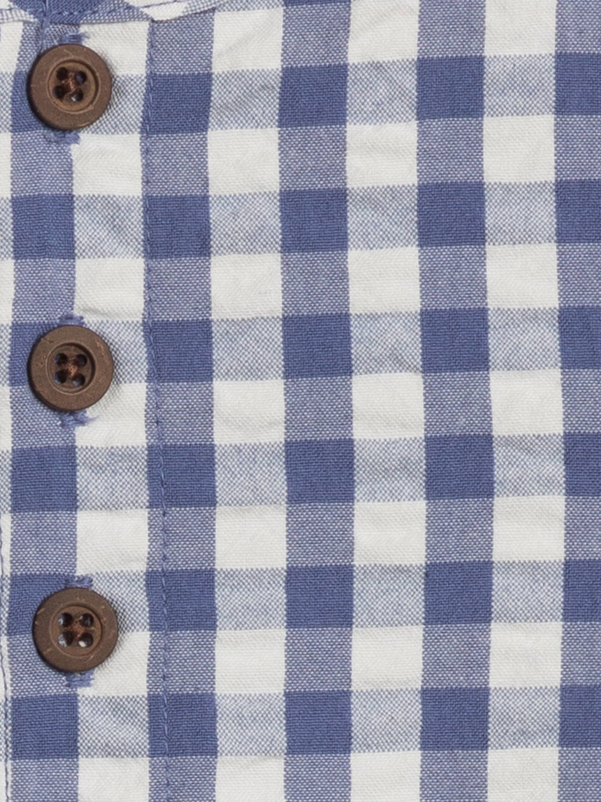 Organic Baby Wren Seersucker Bubble Romper - Marino Gingham