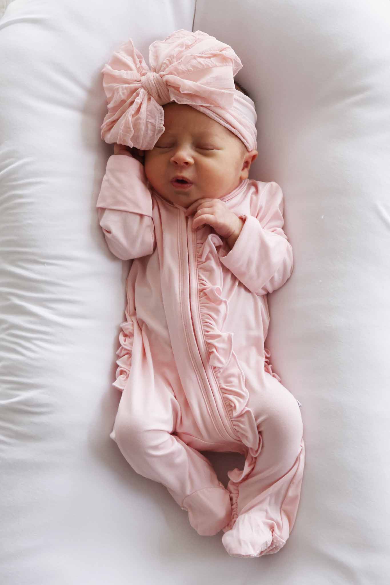 Bamboo Ruffle Zipper Footie