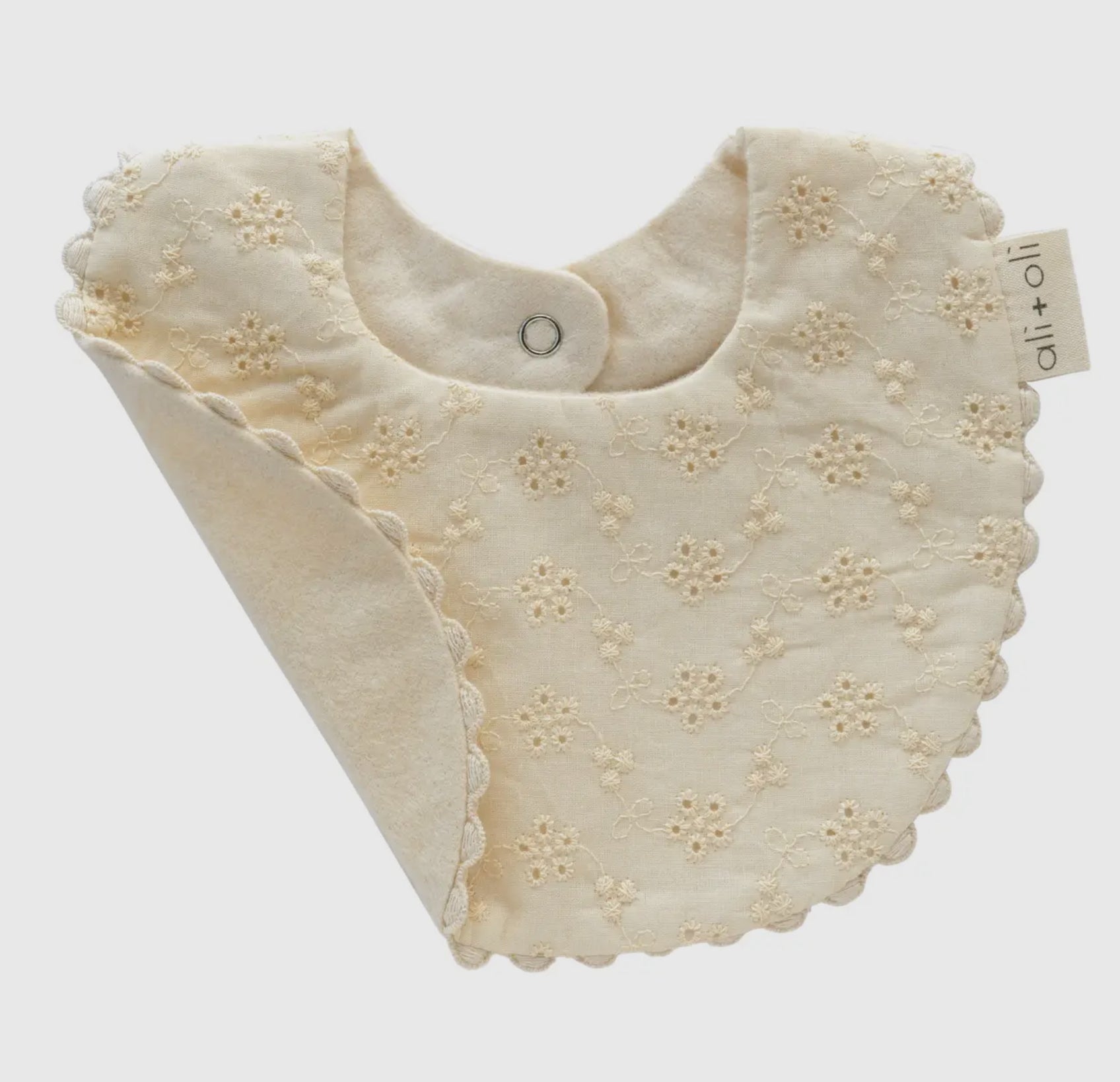 Muslin Baby Bib (Eyelet/Flowers)